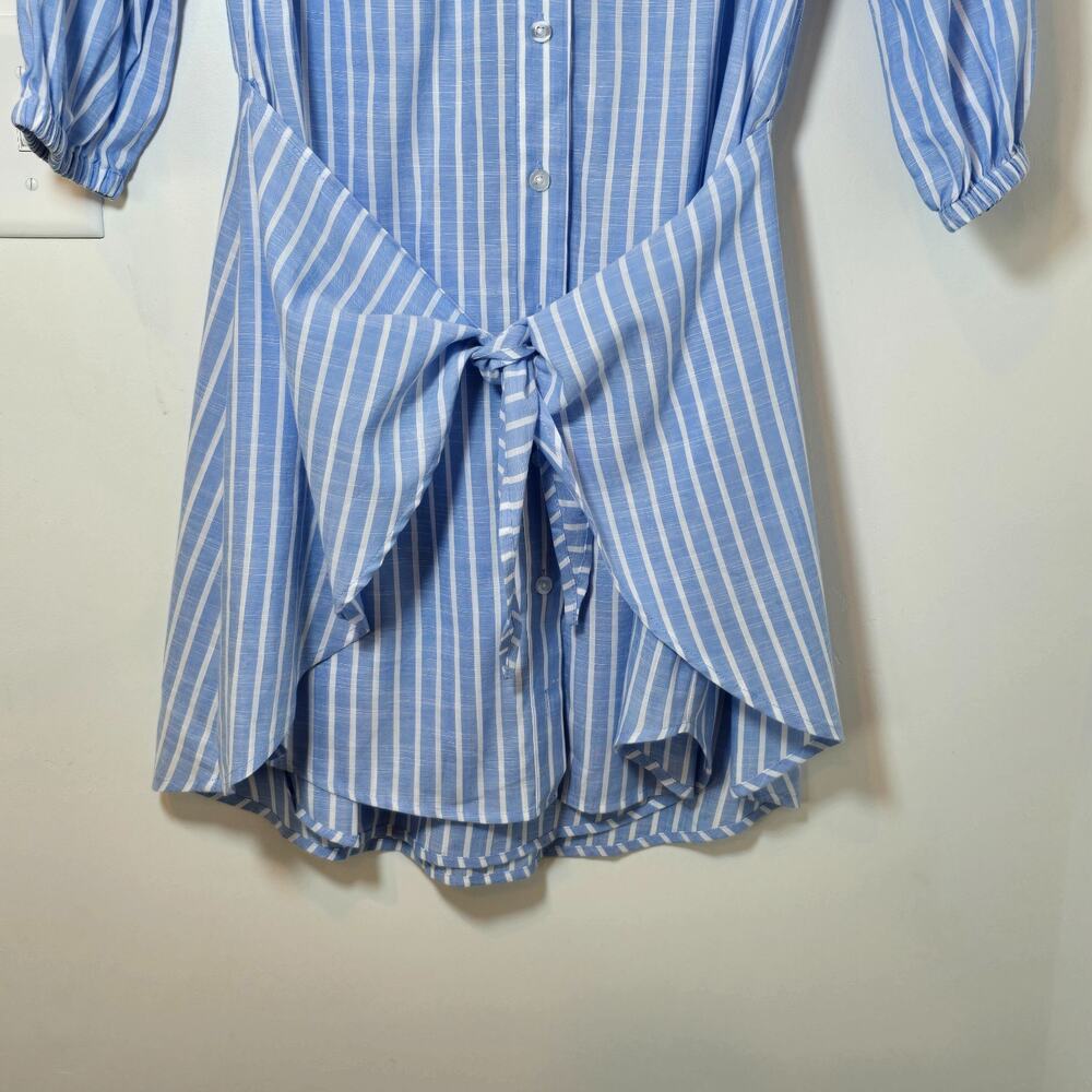 Evereve Maisy Striped Tie Front Shirt Dress Size XS - Picture 5 of 10